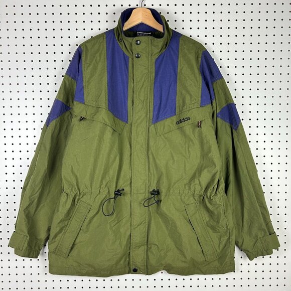 adidas Other - Adidas Vintage Windbreaker Jacket XL Full Zip Ripcord Green Purple 90s‎ Camping
